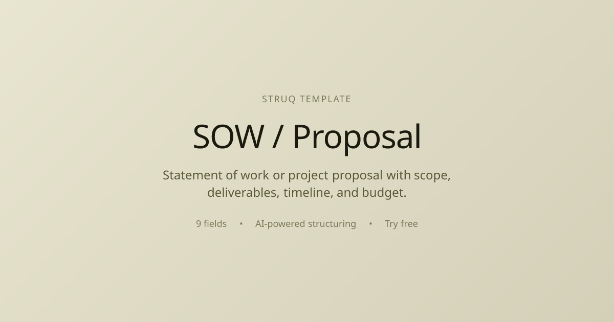 Statement of Work Template | Free SOW Generator - Struq | Struq